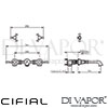 Cifial 31110BS.U Brookhaven Lever 3 Hole Wall Basin Mixer Tap Dimensions